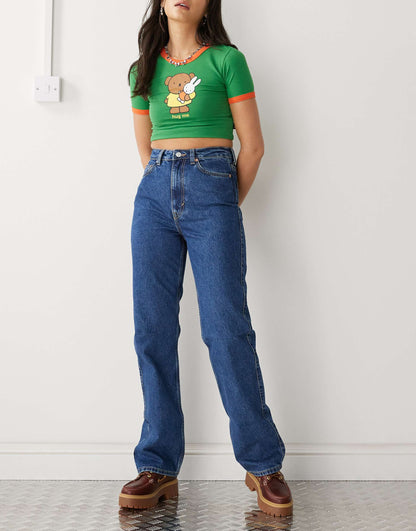 Rowe Extra High Waist Regular Fit Straight Leg Jeans