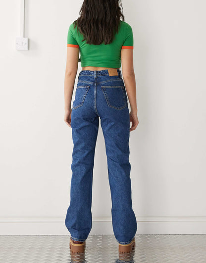 Rowe Extra High Waist Regular Fit Straight Leg Jeans