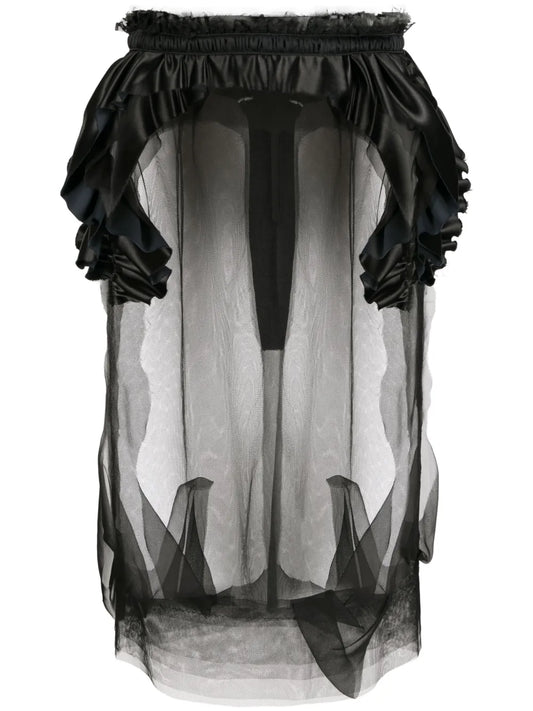 Décortiqué Tulle Midi Skirt