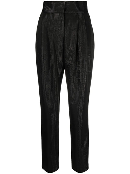 High-Waisted Cotton Trousers