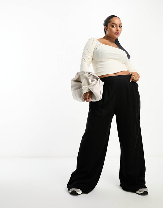 Curve Clean Front Wide Leg Trouser
