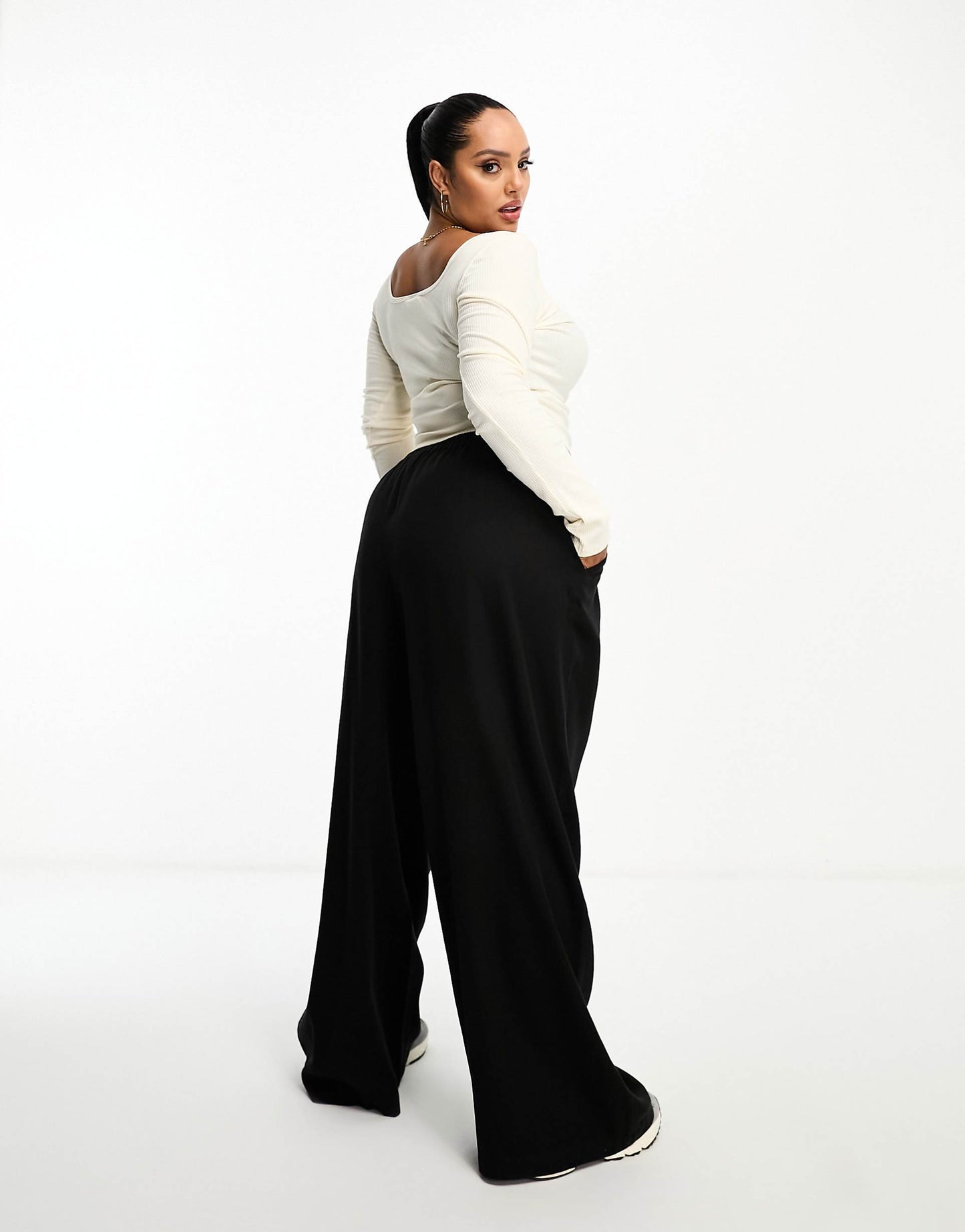 Curve Clean Front Wide Leg Trouser