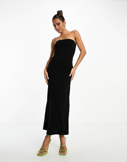 Bandeau Maxi Dress With Split Hem