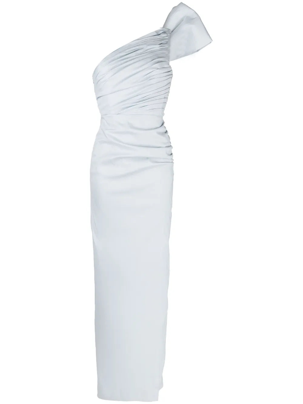 Olive Bow-Detailing Ruched Dress