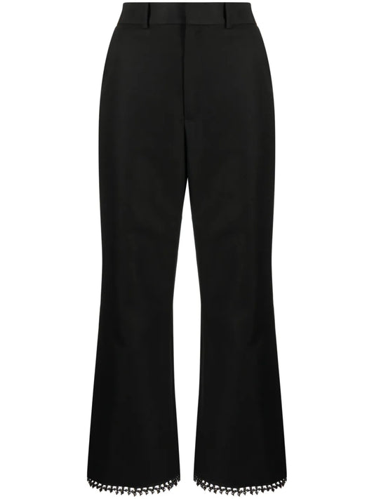 High-Waist Cropped Flared Trousers