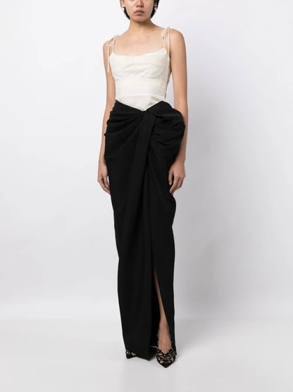 Rosebud Draped Maxi Skirt