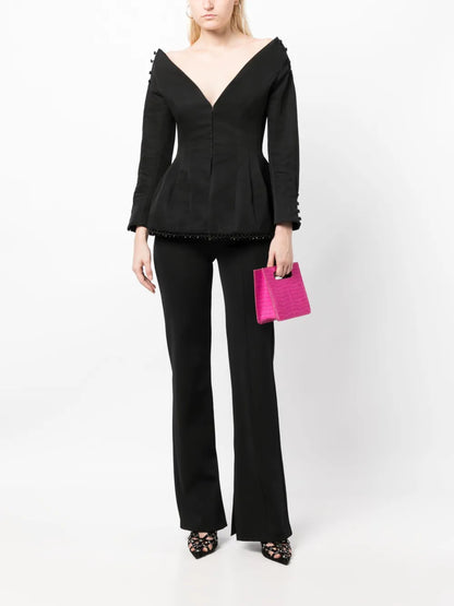 Evening Blazer Long-Sleeve Top