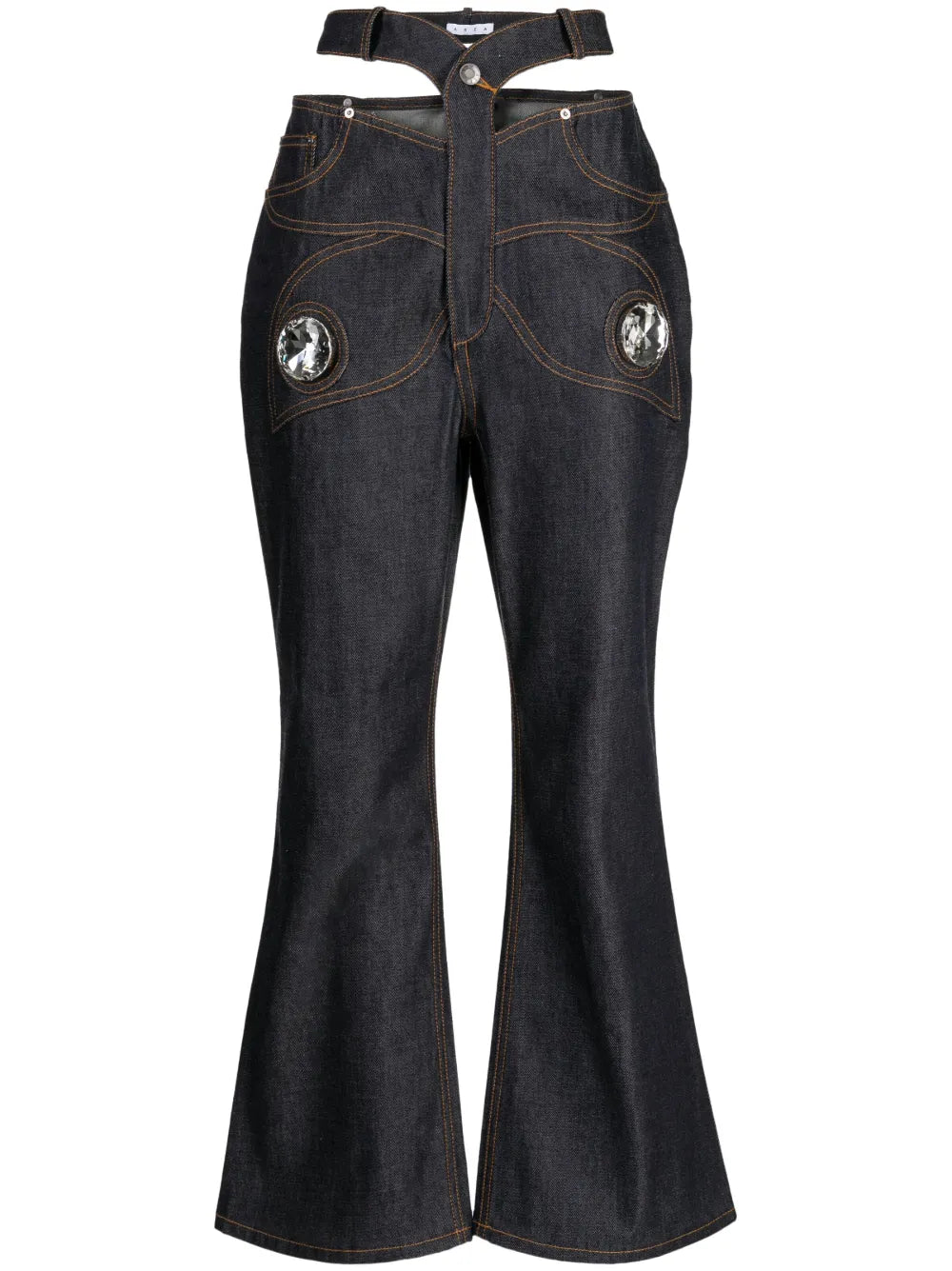 Butterfly Cut-Out Flared Jeans