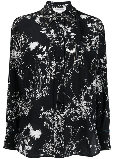 Floral-Print Silk Shirt
