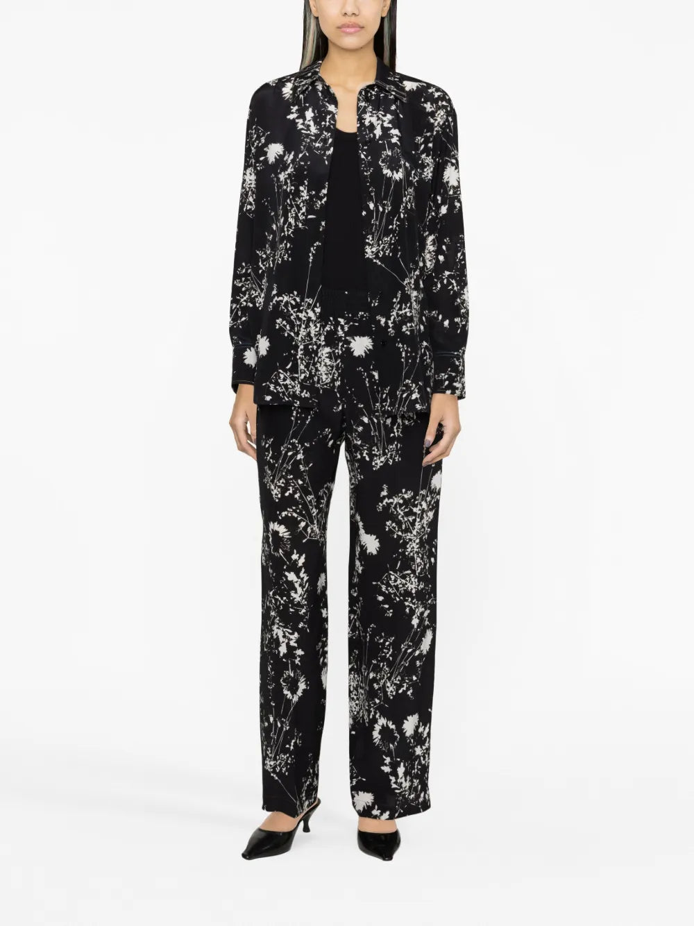Floral-Print Silk Shirt