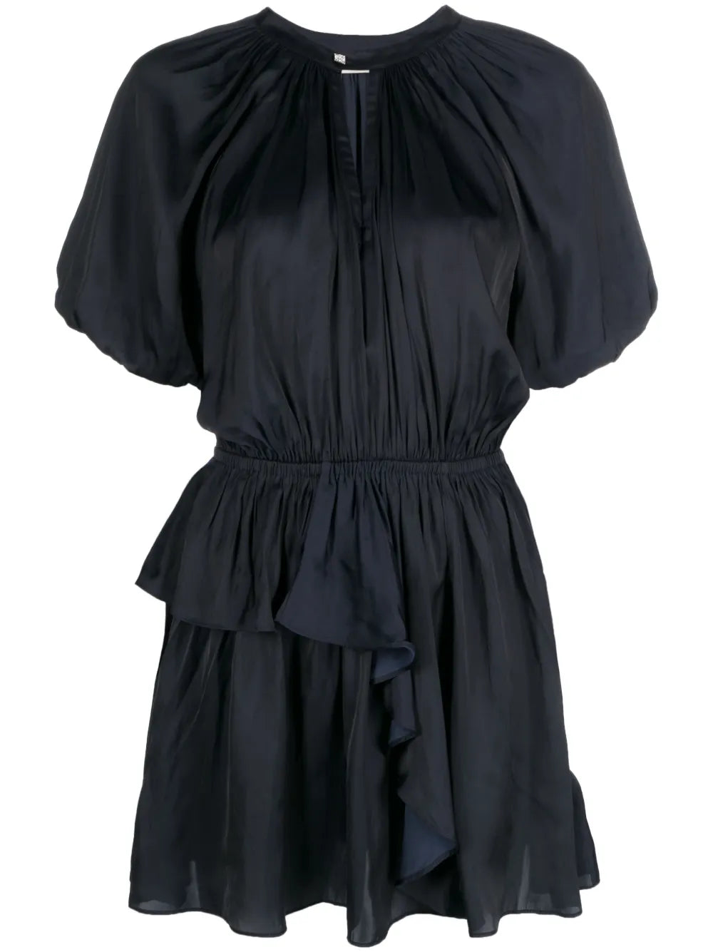 Romina Puff-Sleeve Ruched Mini Dress