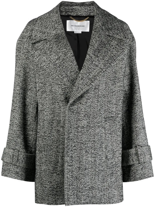 Tweed Virgin-Wool Blend Peacoat