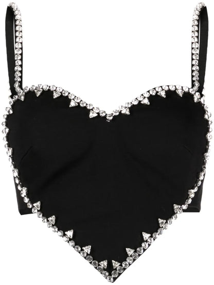 Heart-Motif Crystal-Embellished Top