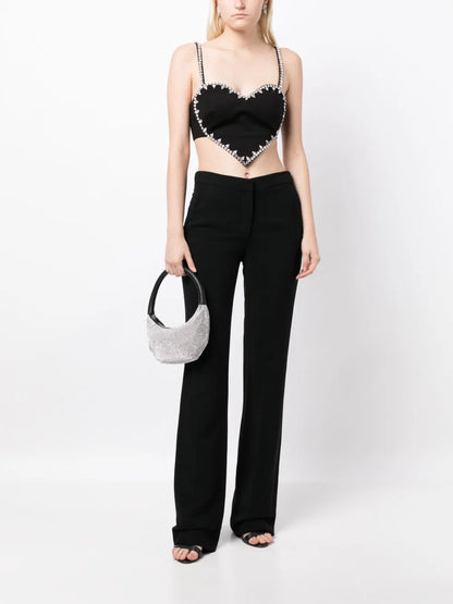 Heart-Motif Crystal-Embellished Top