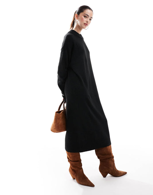Long Sleeve Knitted Midi Dress