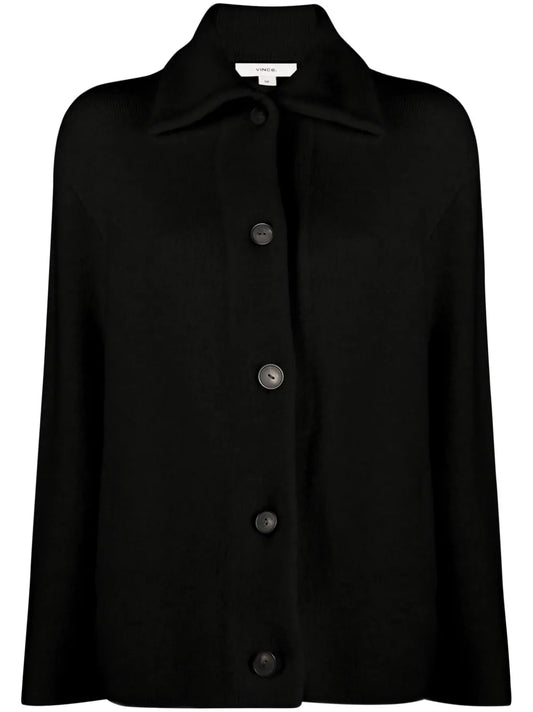 Spread-Collar Cardigan