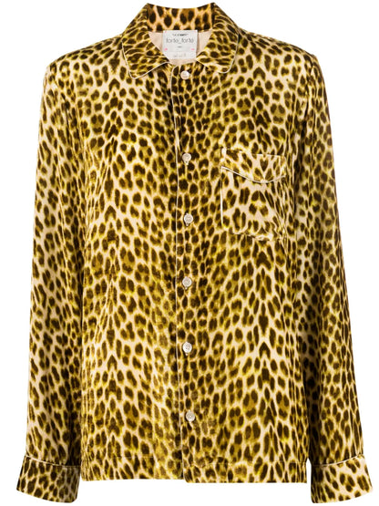 Leopard-Print Velvet Shirt