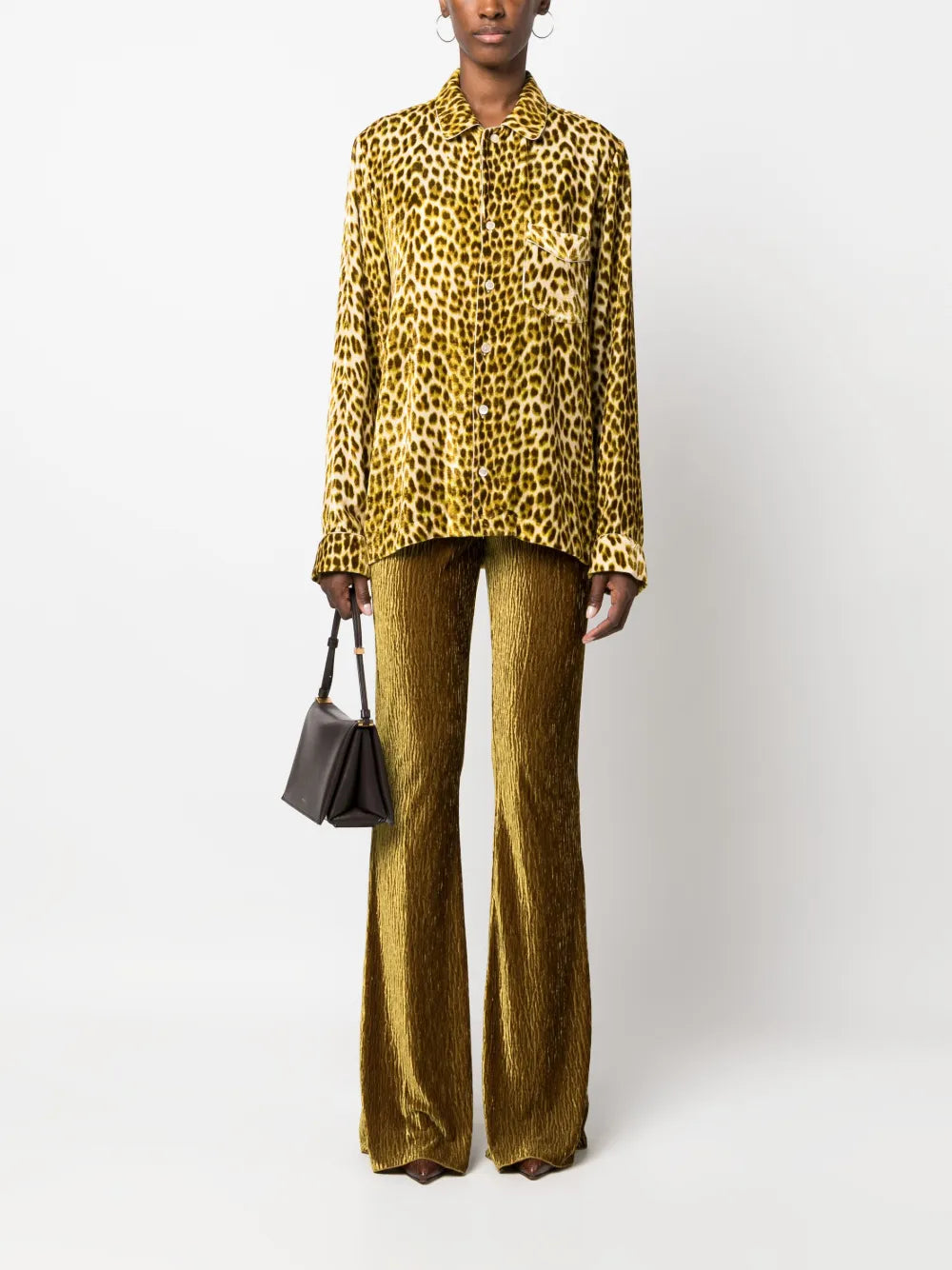 Leopard-Print Velvet Shirt
