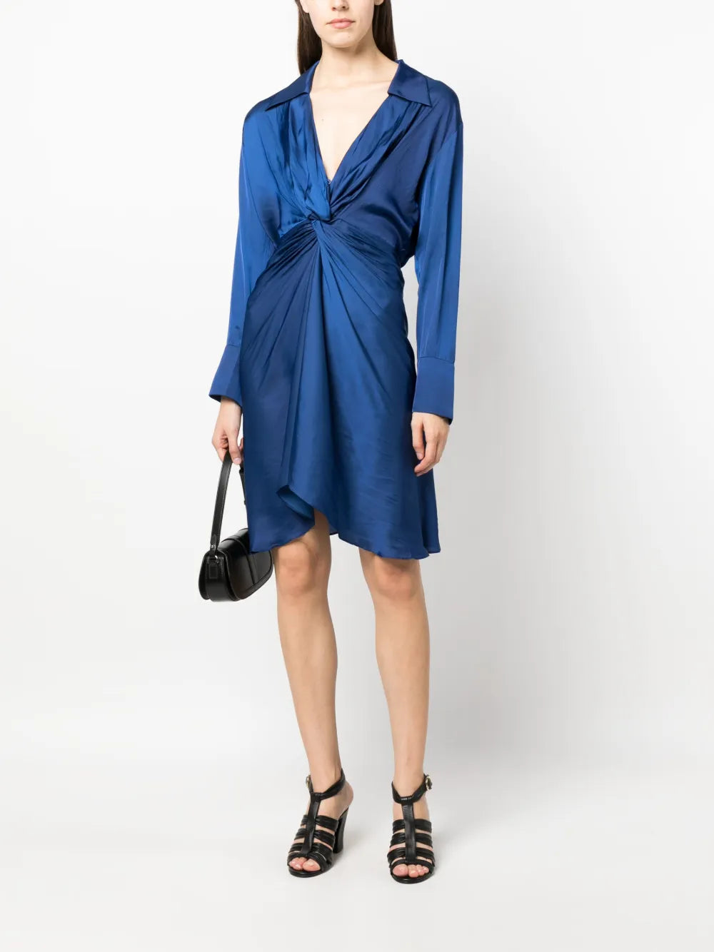 Rozo Twisted V-Neck Midi Dress