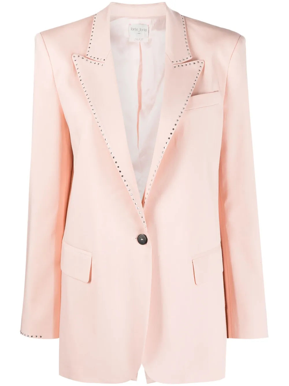 Rhinestone-Embellished Single-Breasted Blazer