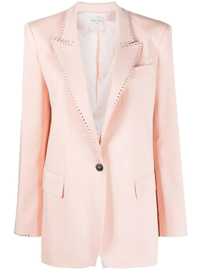 Rhinestone-Embellished Single-Breasted Blazer