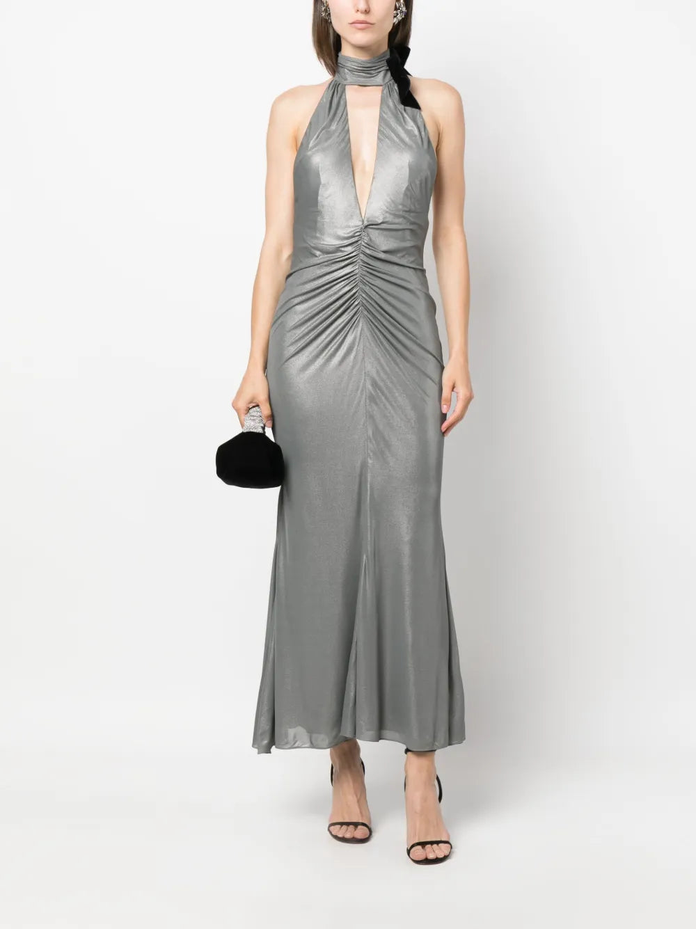 Halterneck Open-Back Evening Dress