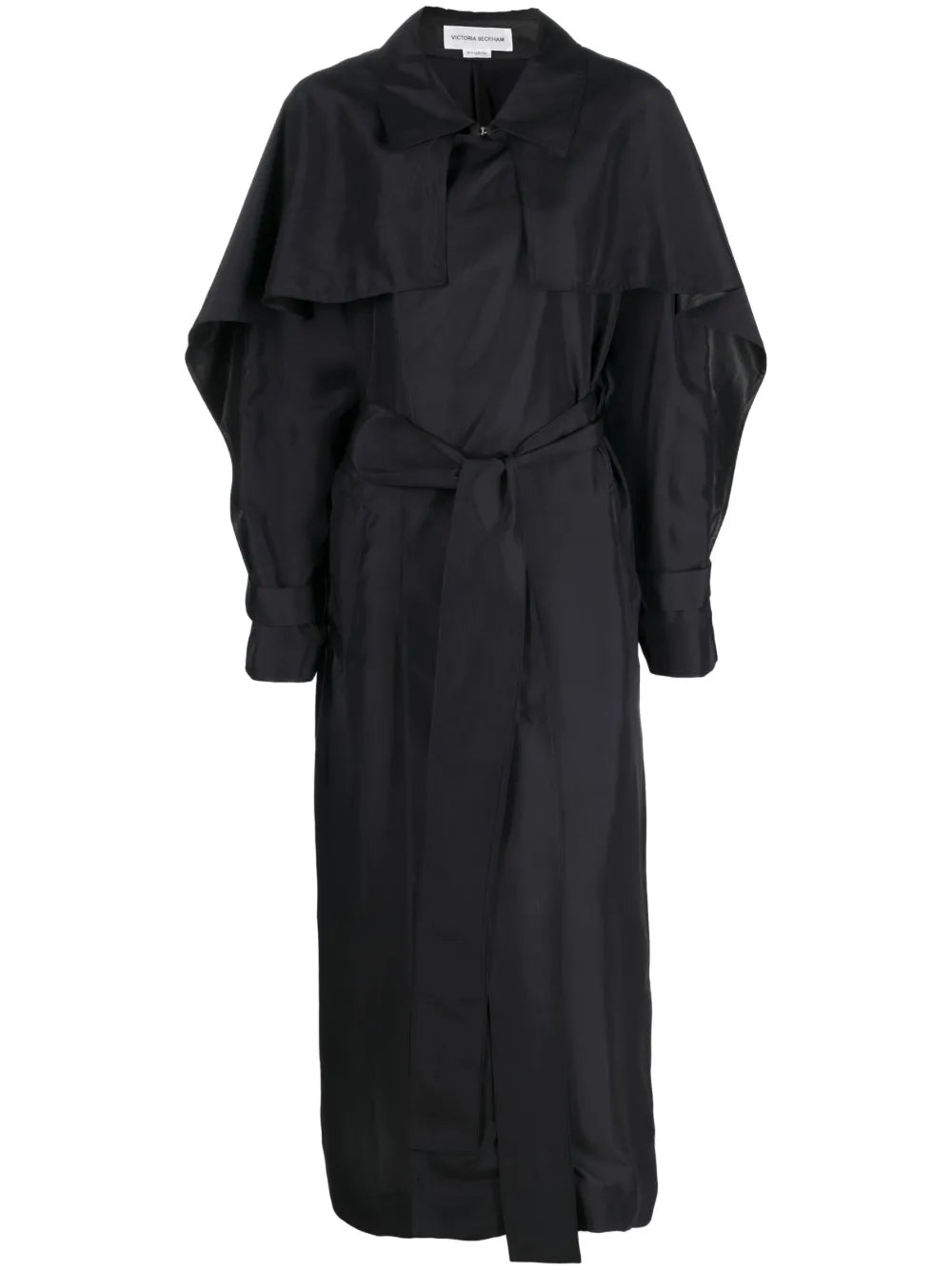 Draped Silk Trench Coat