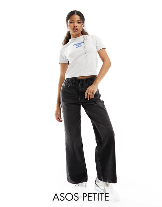 Petite Wide Leg Dad Jeans