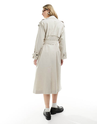 Linen Mix Trench Coat