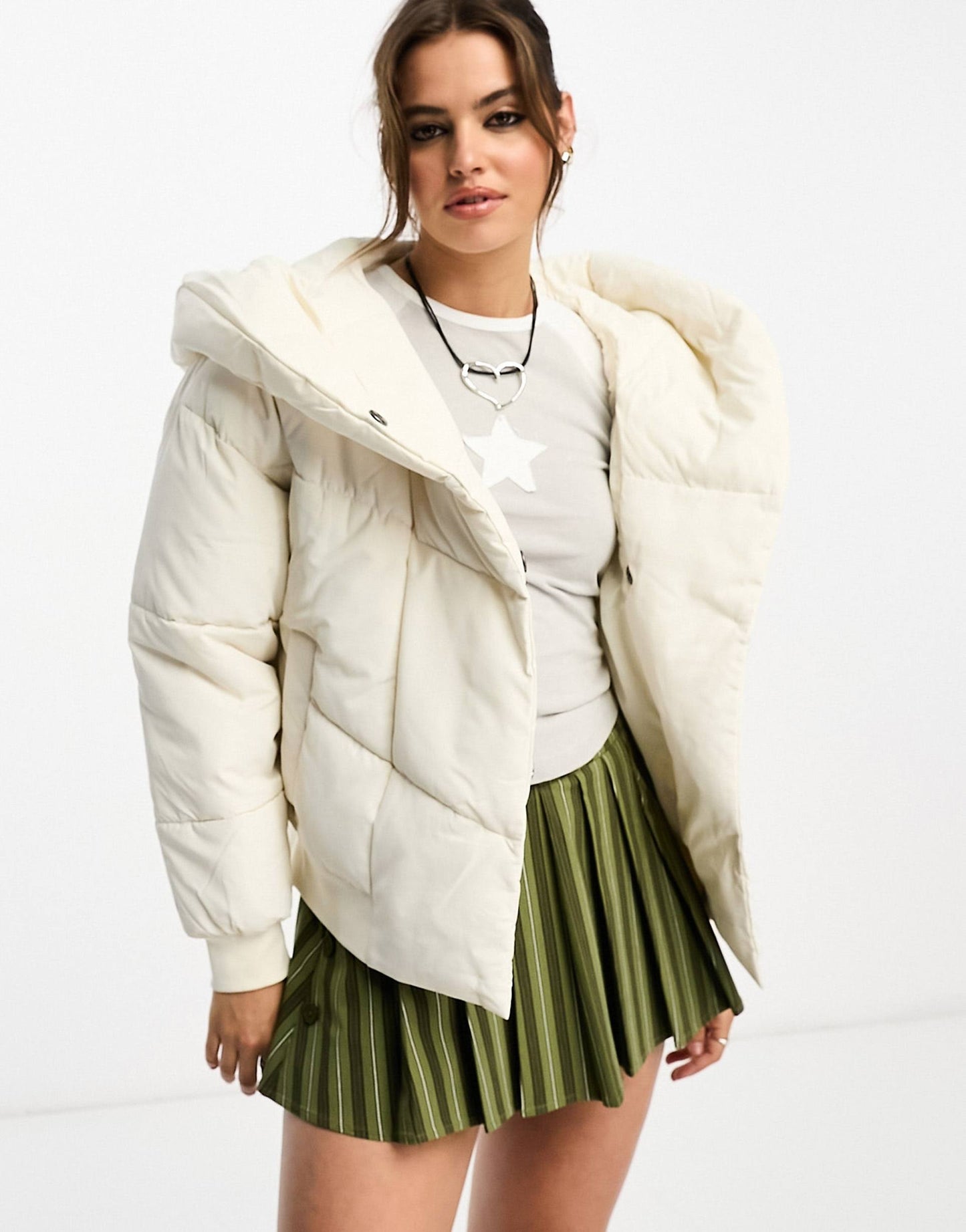 Padded Jacket With Oversized Hood