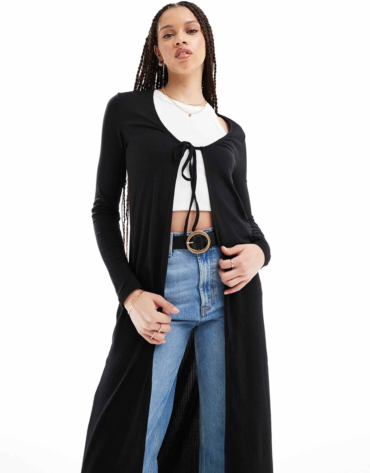 Tall Tie Front Maxi Cardigan