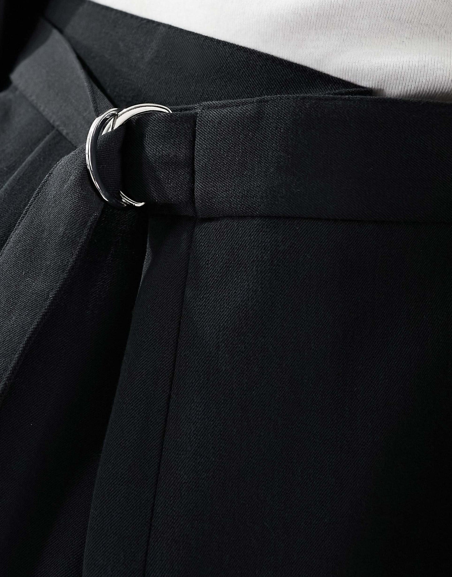 Wide Leg Smart Trousers With Asymmetric Waist Detail