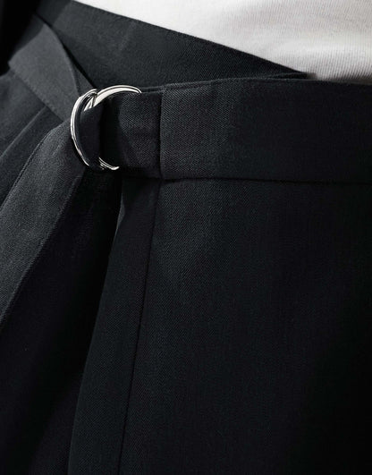 Wide Leg Smart Trousers With Asymmetric Waist Detail