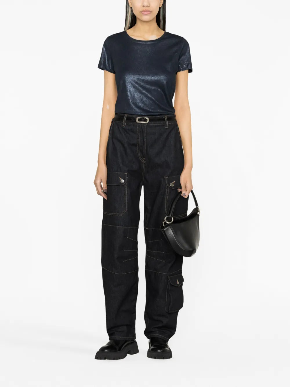 Short-Sleve Lamé T-Shirt