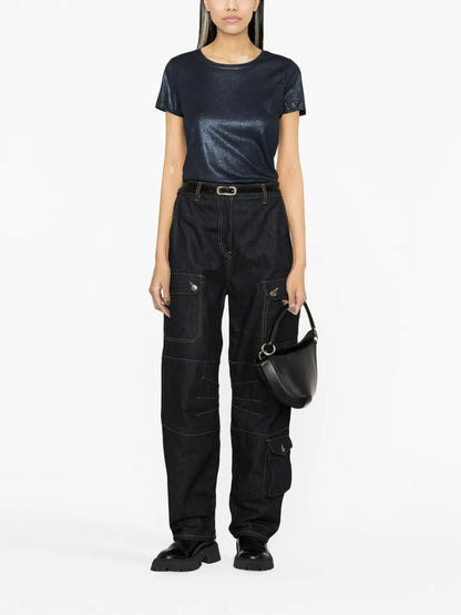 Short-Sleve Lamé T-Shirt