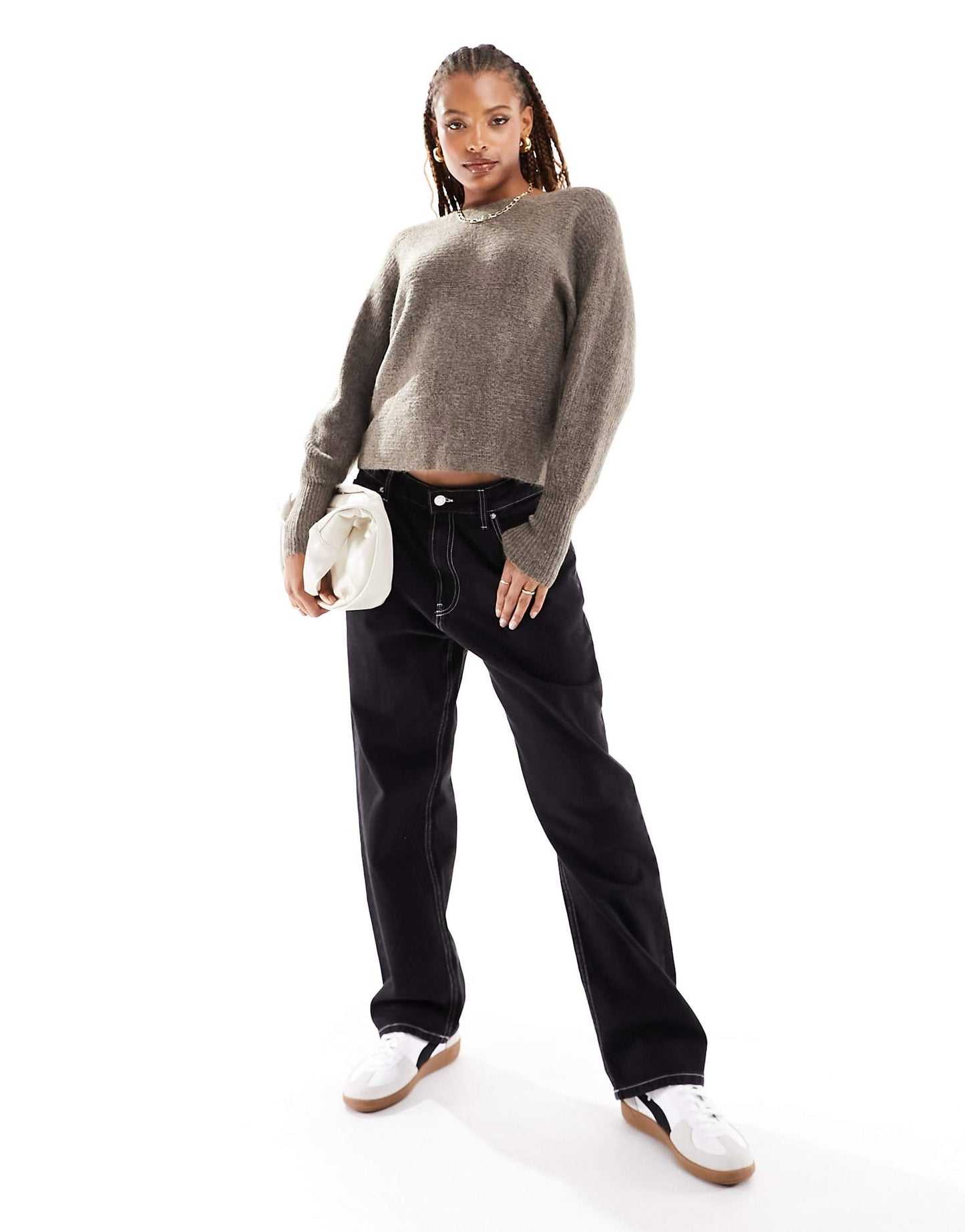 Ribbed Wide Neck Jumper