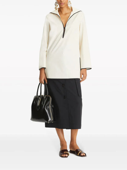 Contrast-Stitch Poplin Tunic