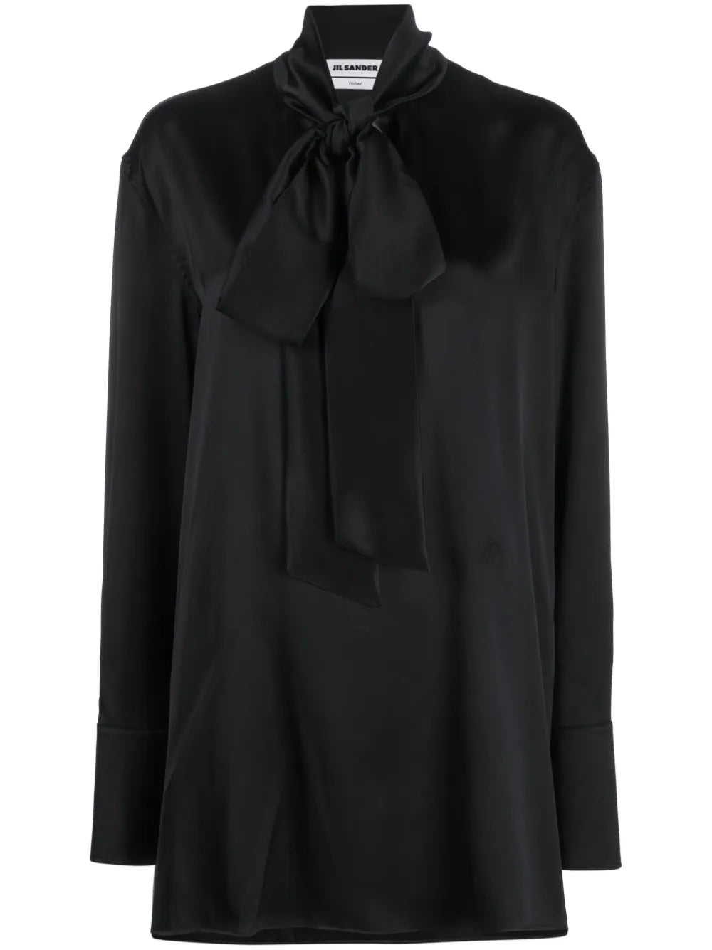 Pussy Bow Silk-Satin Blouse