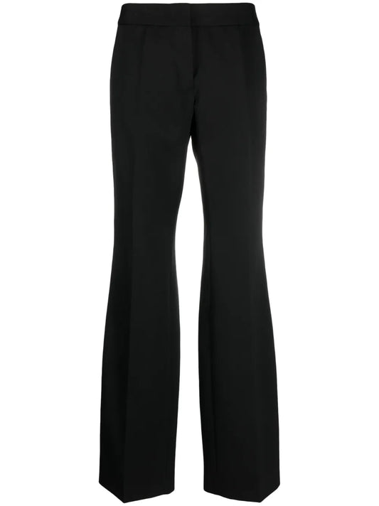 Wool-Cotton Wide-Leg Trousers