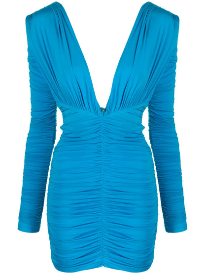 Ruched Plunge Minidress