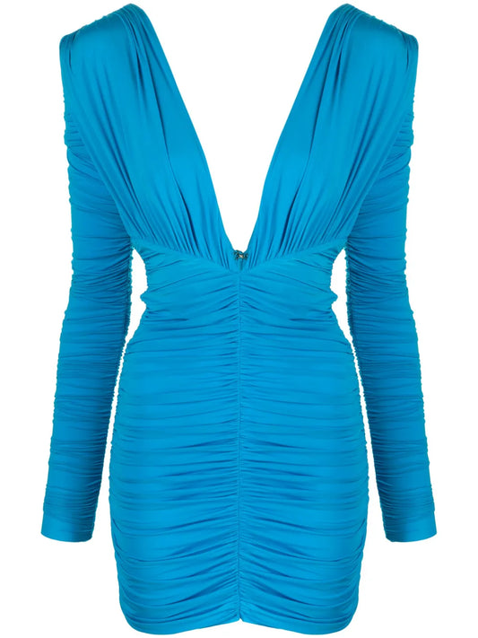 Ruched Plunge Minidress