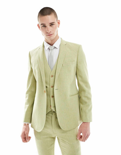 Wedding Skinny Wool Mix Suit Jacket