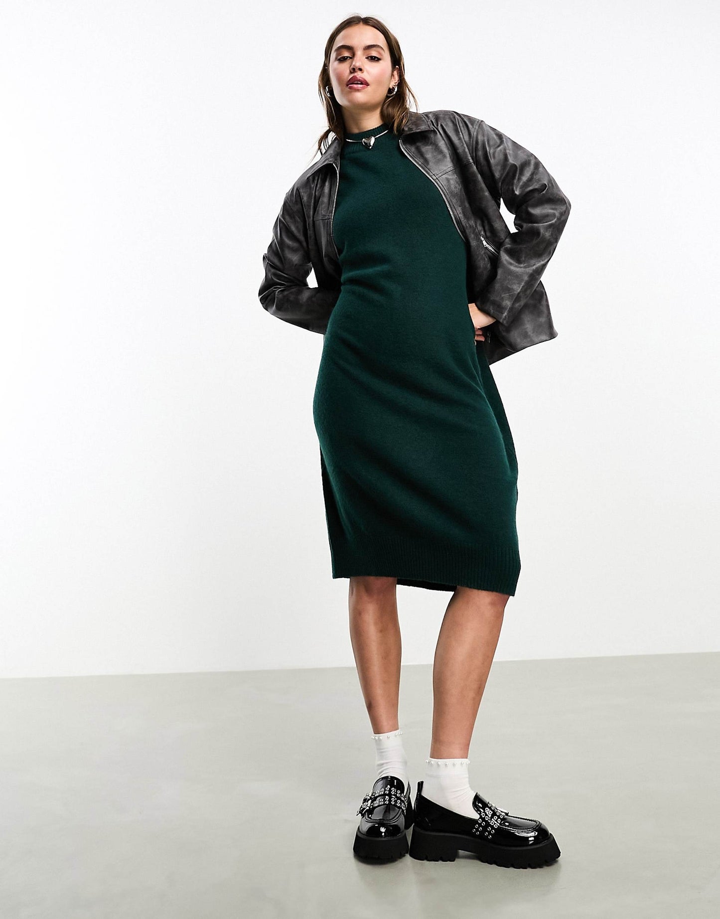 Long Sleeve Knitted Midi Dress