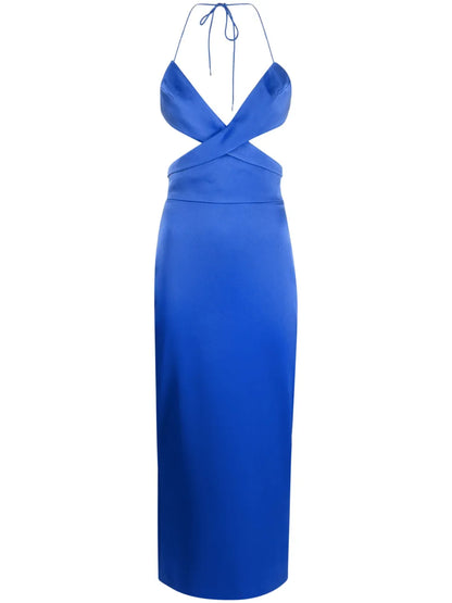 Mason Satin Cut-Out Midi Dress
