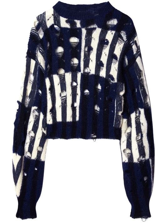 Shibori Distressed Knitted Jumper
