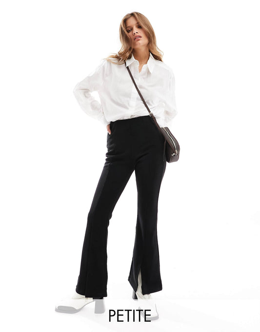 Petite High Waisted Slit Front Legging Trousers