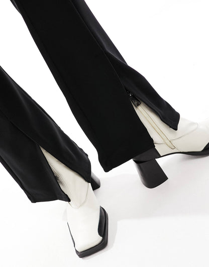 Petite High Waisted Slit Front Legging Trousers
