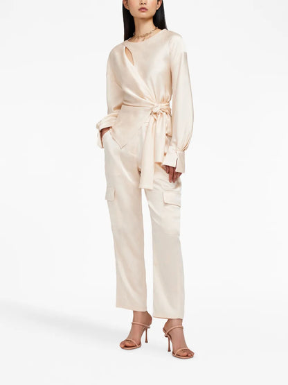 Raffaella Knotted Long-Sleeve Top