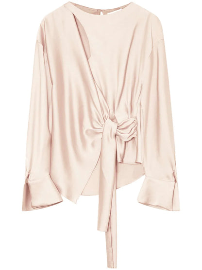 Raffaella Knotted Long-Sleeve Top