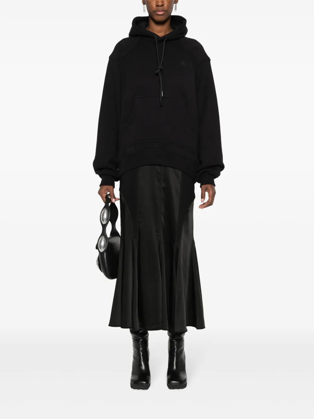 Logo-Printed Hooded Midi Dress